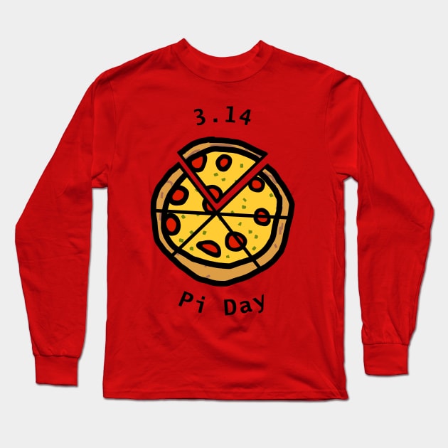 3.14 Pi Day with Pizza Pie Long Sleeve T-Shirt by ellenhenryart